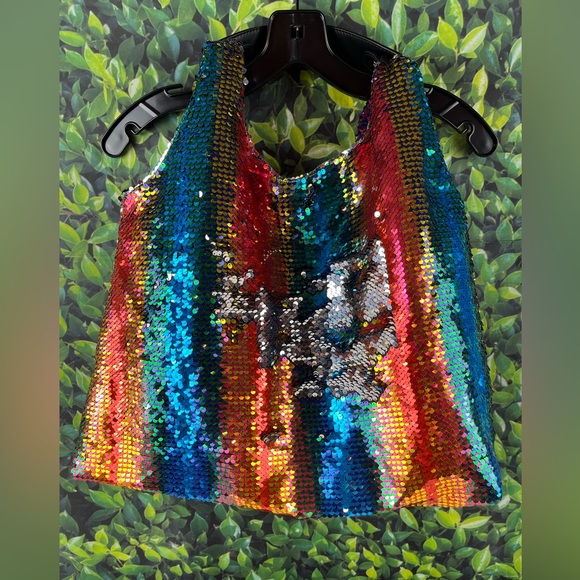 Miuco Women Lined Rainbow Sequence Hobo  Bag High Quality - Picture 9 of 12